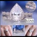 New 18k white gold wedding ring set
