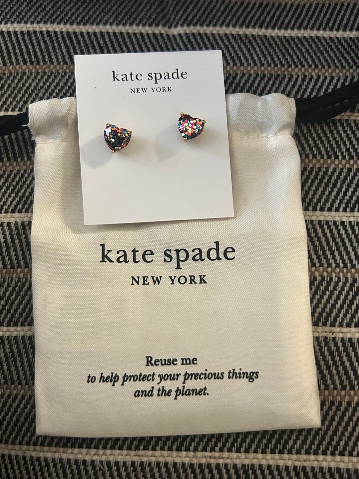 Kate Spade New York My Love Glitter Heart Stud Earrings