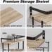 2+1 Tier Set of 2 Rustic Wood Wall Mounted Floating Shelves with Metal NEW