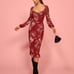 NWT Reformation Mabille Red Floral Slit Midi Dress