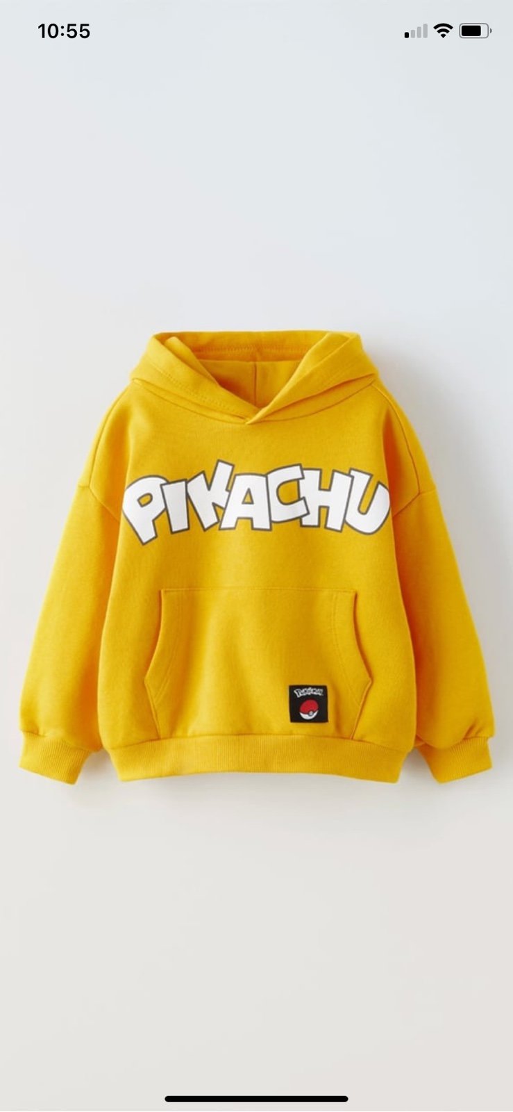 ZARA baby PIKACHU POKEMON M HOODIE SWEATSHIRT