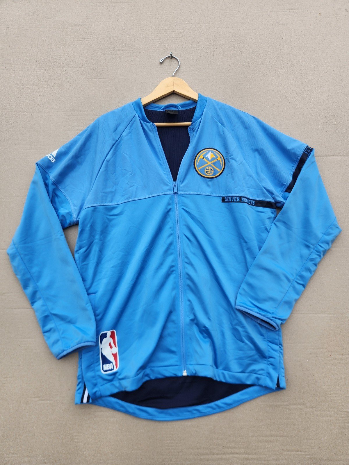 Adidas x NBA Big Size Track Jacket 4XO Blue Polyester Denver Nuggets Size L