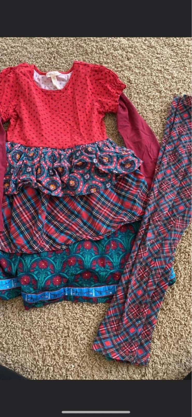 Matilda Jane Christmas dress leggings set 8
