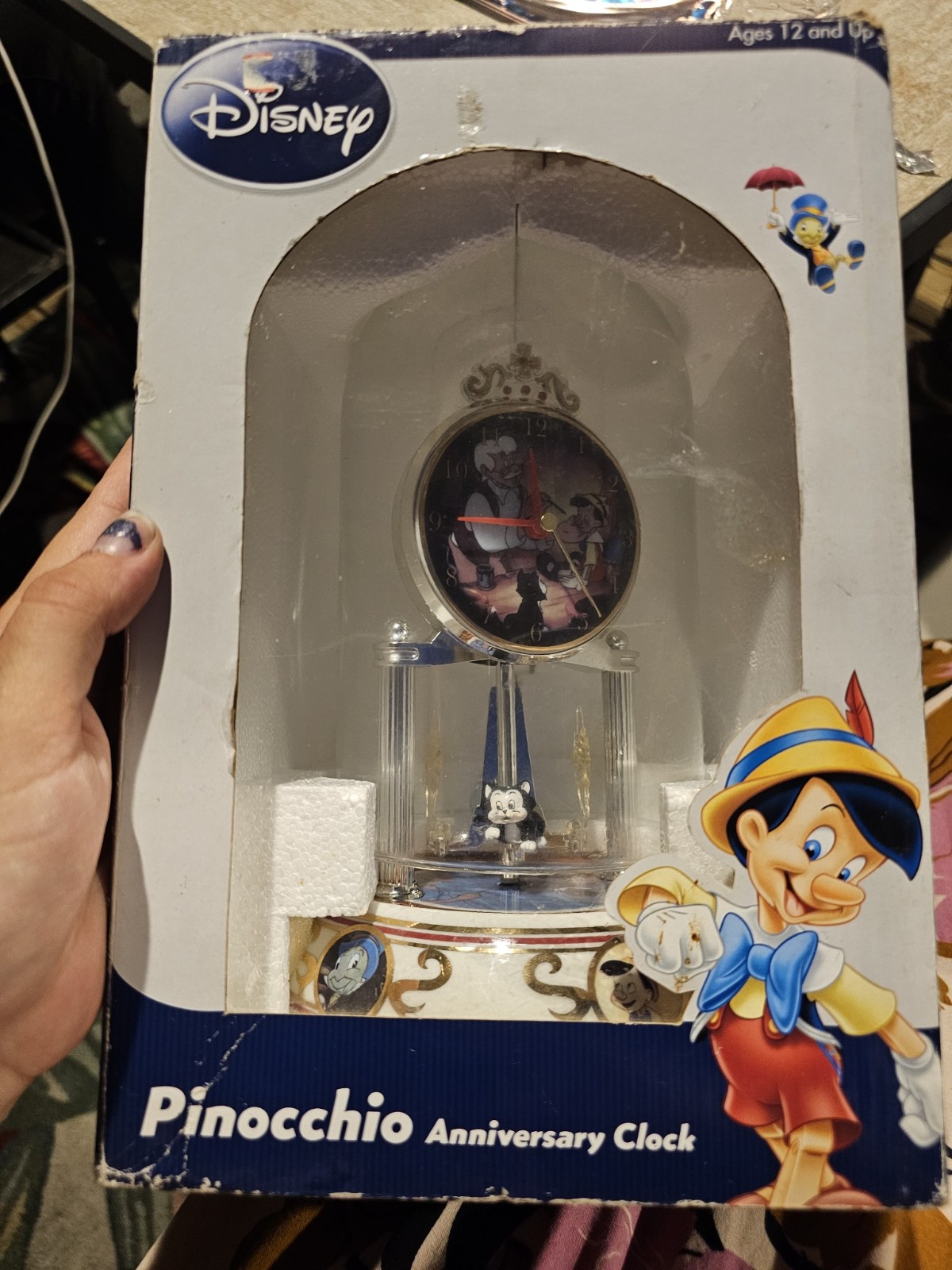 Disney Pinocchio Anniversary Clock - Vintage, Collectible, In Original Box