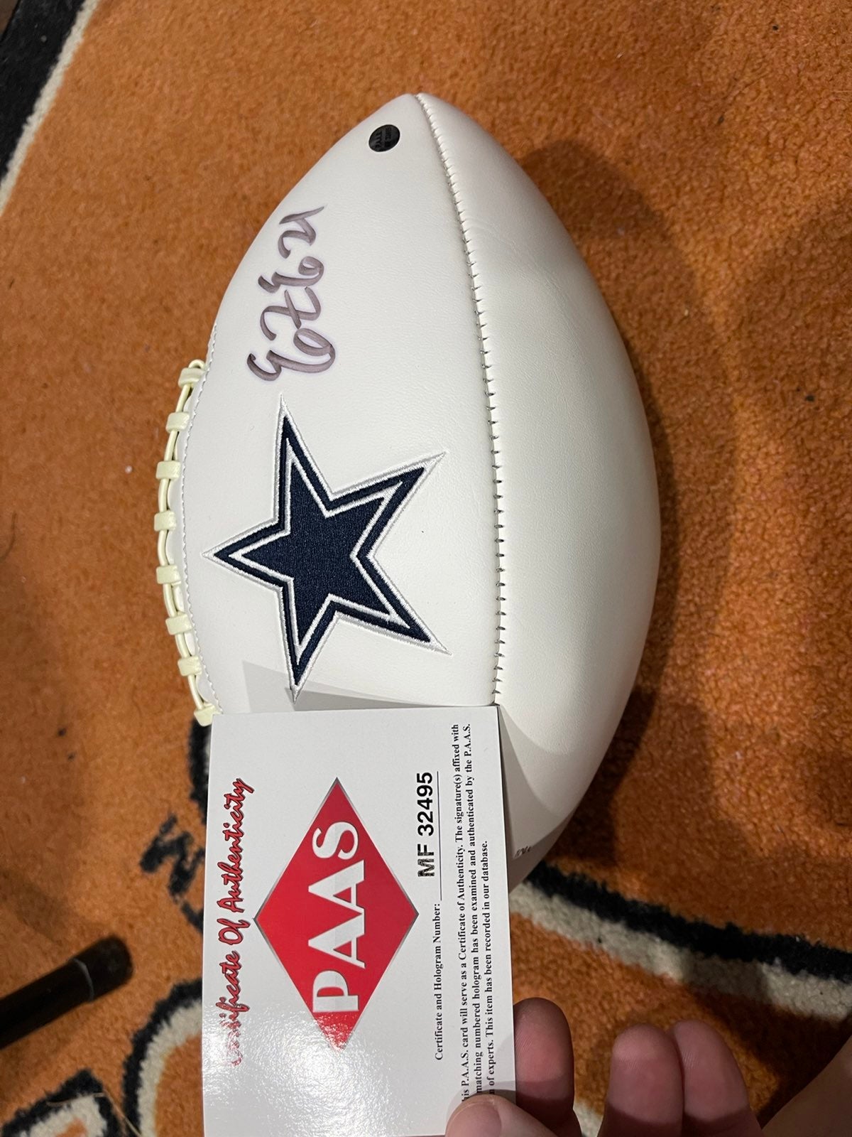 Ezekiel Elliot autographed football with