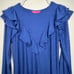 Lilly Pulitzer Pheby Dress Oyster Bay Navy Blue Swiss Dot Ruffle Medium New AE1