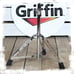 2-PACK- Concert Stand Up Snare Drum Stands by GRIFFIN | Tall Adjustable Chrome