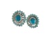 Vintage 1950s Blue Rhinestone Jewelry Matching Earrings & Necklace Costume Jewe