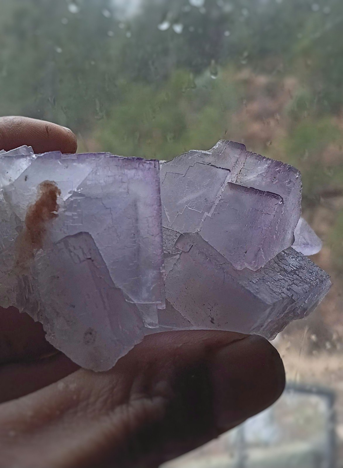 Purple Fluorite Specimen Exhibiting Color Zoning, 3.75 Distinct Zoning 225g