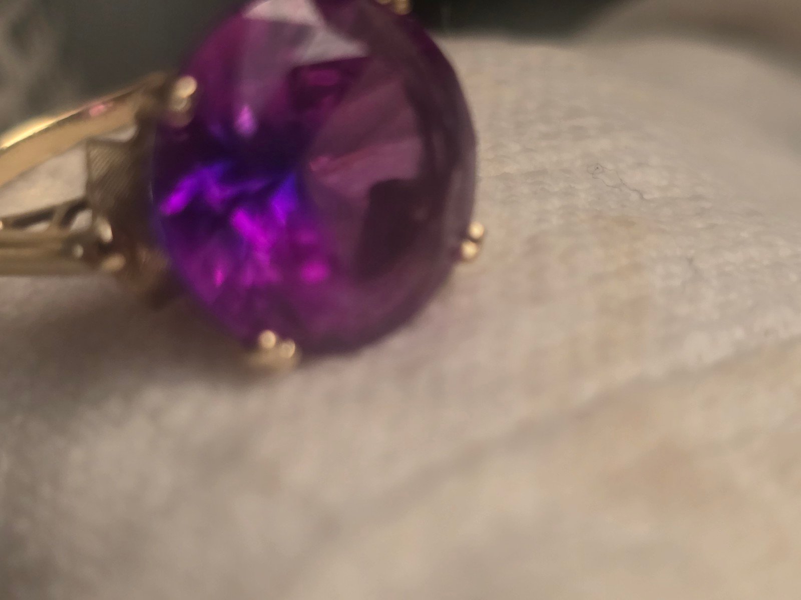 Antique huge purple stone ring