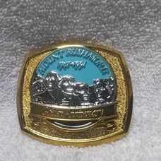 Mount Rushmore 1941-91 Golden Anniversary Gold Plated Buckle W/ Box Mint !!! 3