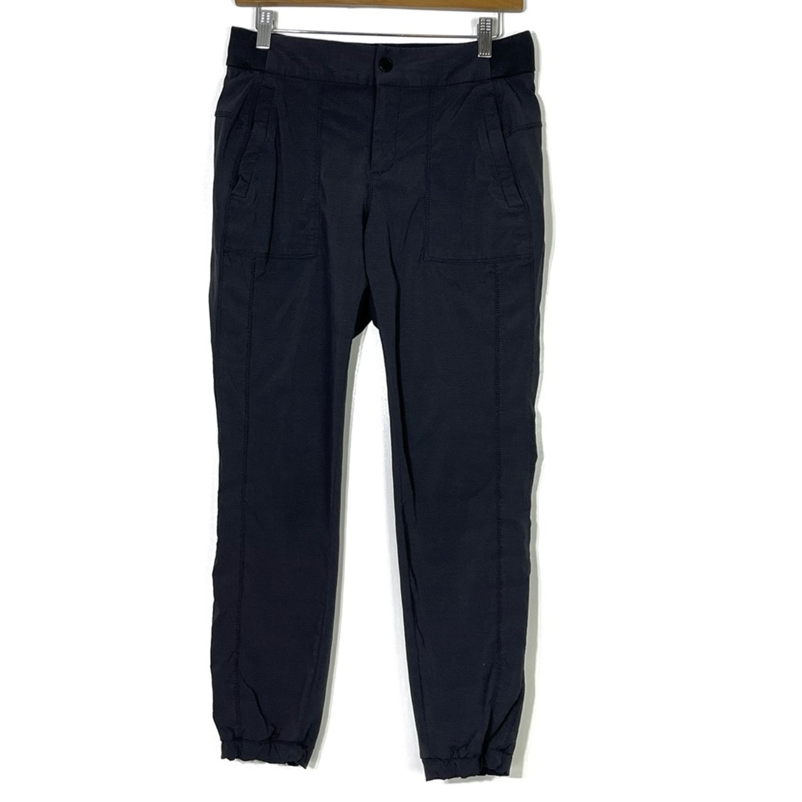 Athleta Black Joggers Button Front Pants Size 6