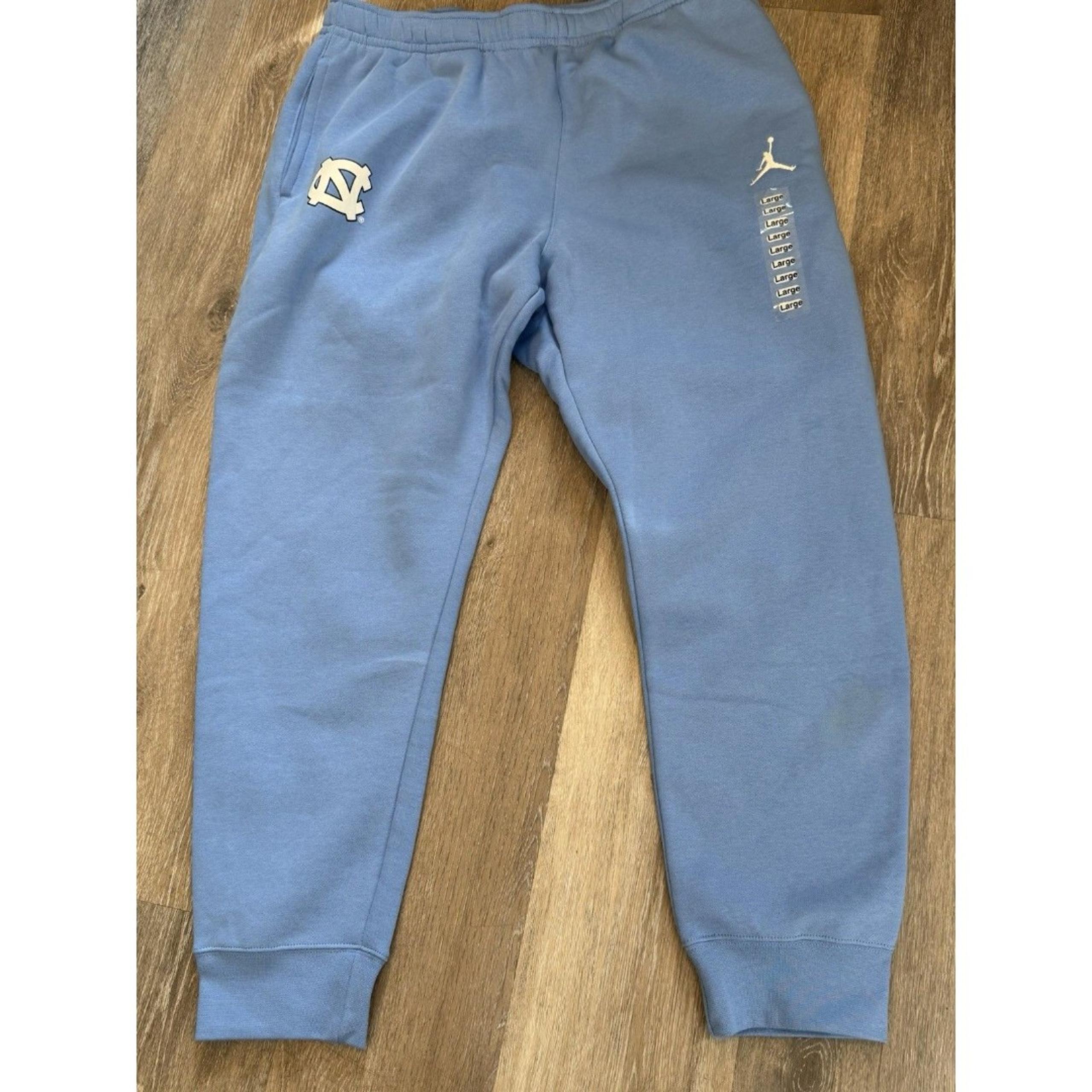 Jordan Jump man Nike UNC Tar Heel Sweatpants Men’s Size Large  Blue On Field NWT