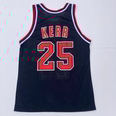 Vintage Champion Steve Kerr #25 Chicago Bulls Large 44 NBA Black Away Jersey