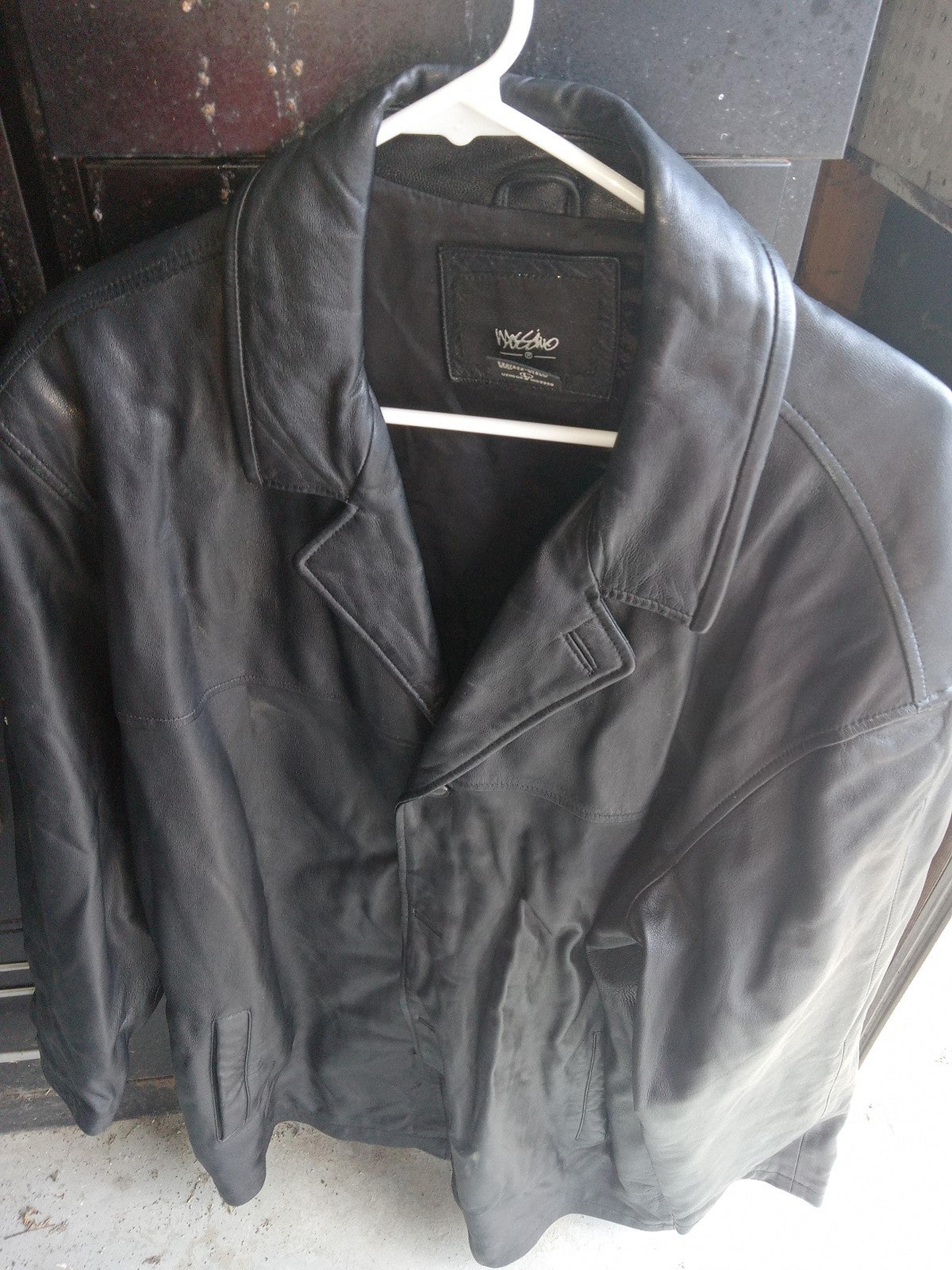 Mossimo mens black leather jacket