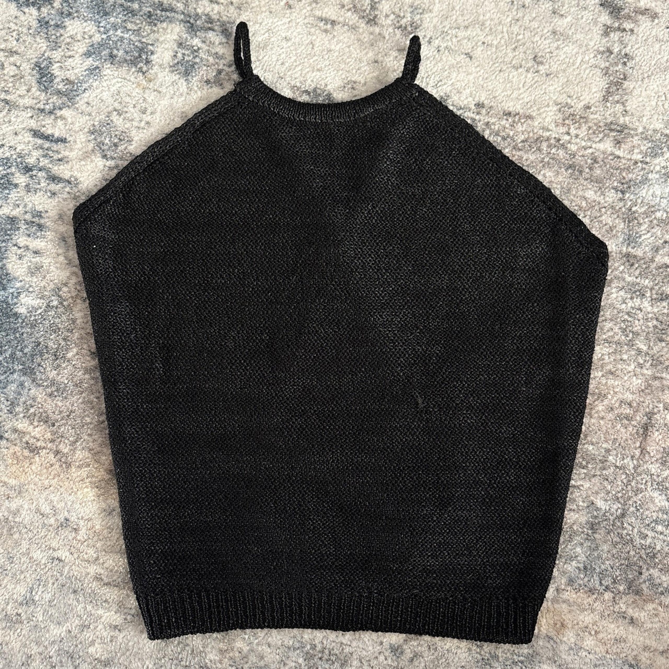 Wild Fable Sleeveless Halter Neck Back Tie Knit Cropped Top Black Women's XS