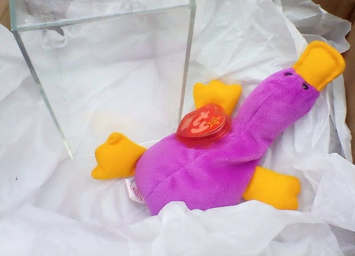 RARE PATTI PLATYPUS ORIGINAL MAGENTA STYLE 4025 TY BEANIE BABY DOB 1 6 93