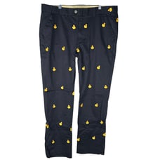 Loudmouth 40×33 Black Rubber Duck Embroidered Golf Pants Yellow 40 Waist