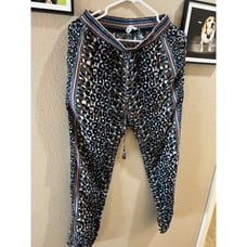 Hale Bob Trouser Jogger Pants Size Small Ankle Zipper Leopard Print