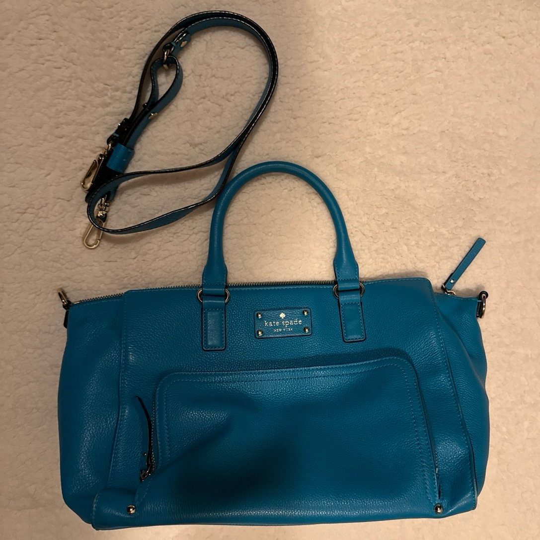 Kate Spade New York Marian Baxter Street Teal Leather Crossbody Satchel