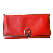 Salvatore Ferragamo Pamplona Pebble Red Leather Long Wallet