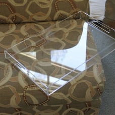 Clear Acrylic Serving Tray with Handles (Rectangle, Small)