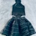 Ronny Kobo Black Sleeveless Bodysuit Top High Waisted Pants Waist Skirt S