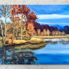 Original Fall Scenery Oil Painting On Canvas