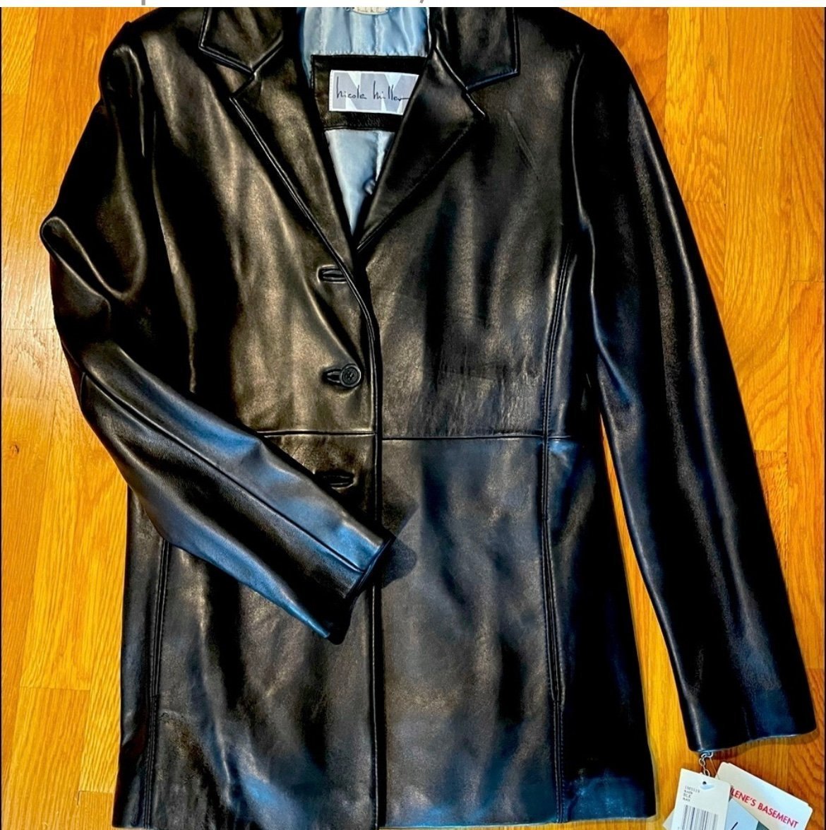 Black soft leather jacket NWT