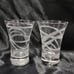 Set Of Six Made In France Etched shot Glasses