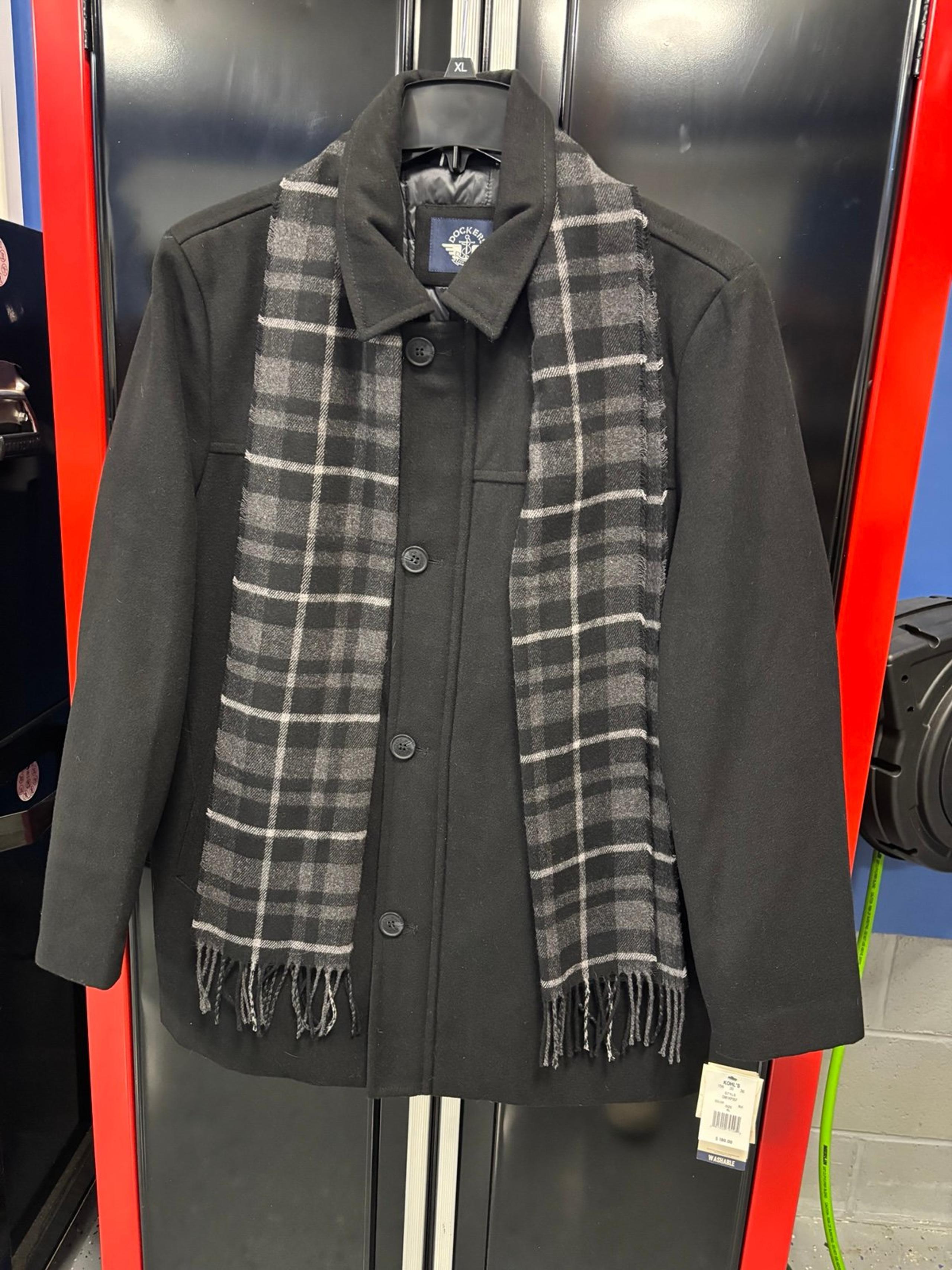 Dockers Mens Wool Pea Coat Lined 2X Gray Formal Dress $180 DM1KP357 Jacket