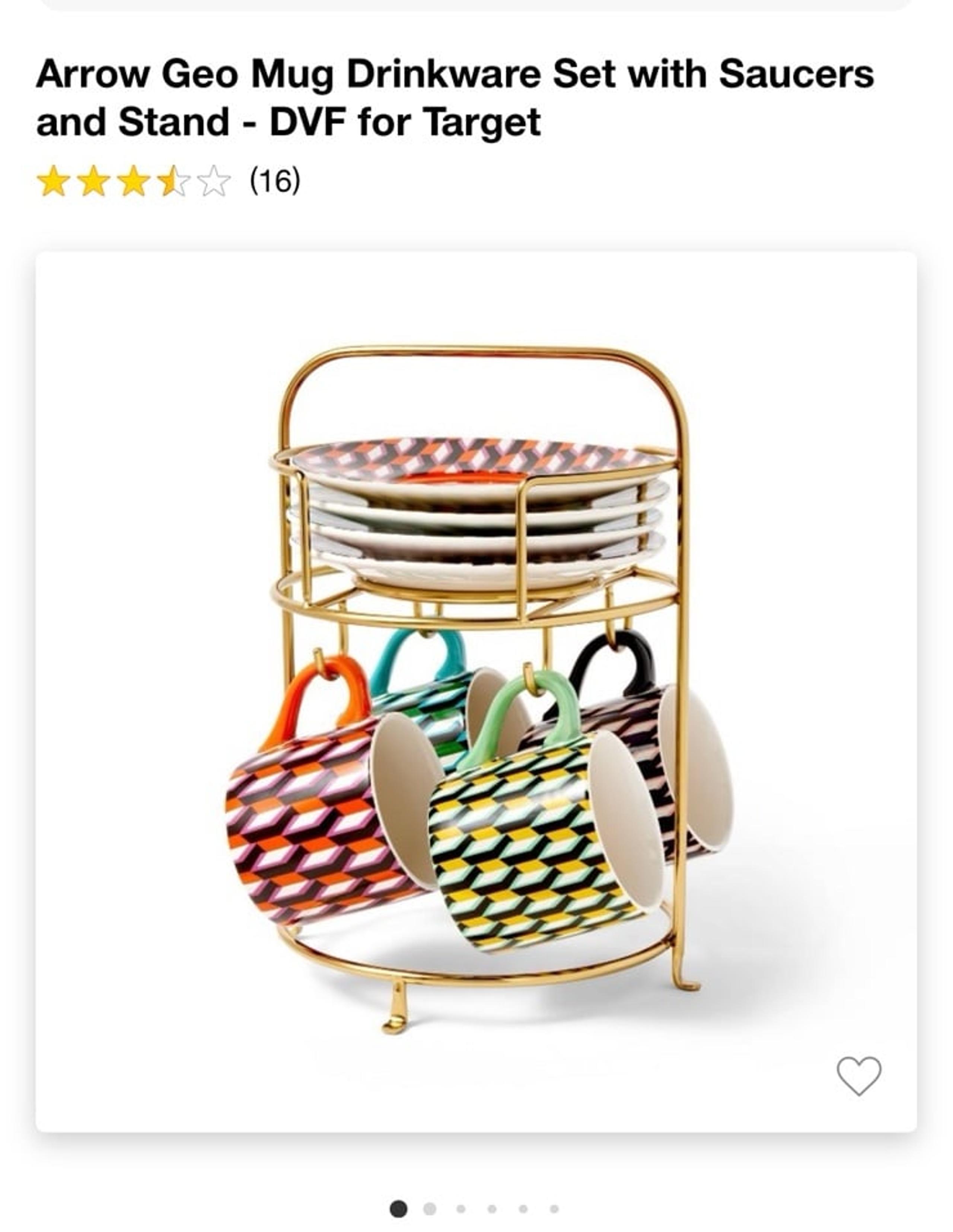 DVF x Target Geo mug drink ware set with saucers and stand NEW