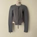 Thomas Wylde Collarless Gray Double Full Zip Form Fitting Peplum Jacket Sz S