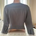 Thomas Wylde Collarless Gray Double Full Zip Form Fitting Peplum Jacket Sz S