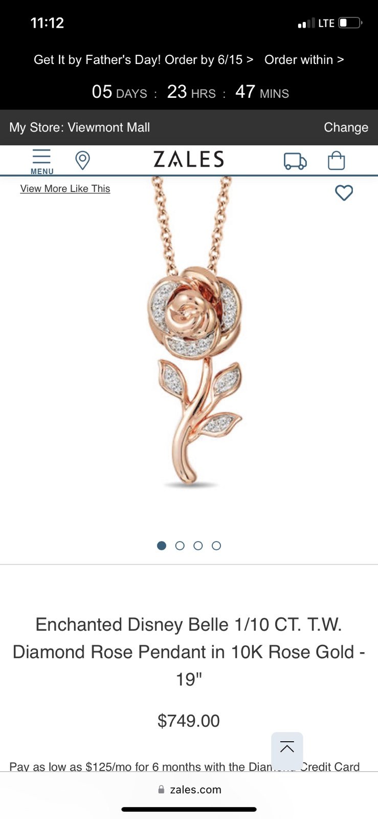 Enchanted Disney Bella Necklace