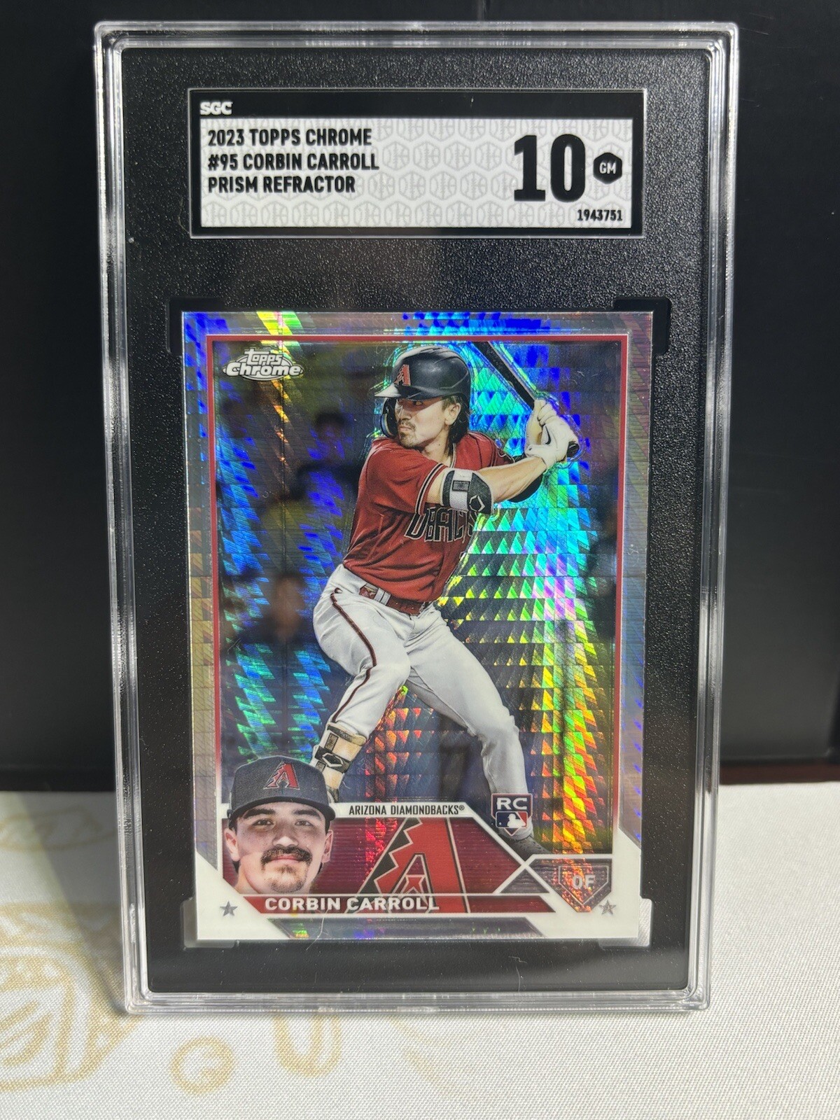 Corbin Carroll - 2023 Topps Chrome Prism Refractor RC #95 SGC Gem Mint 10-DBacks