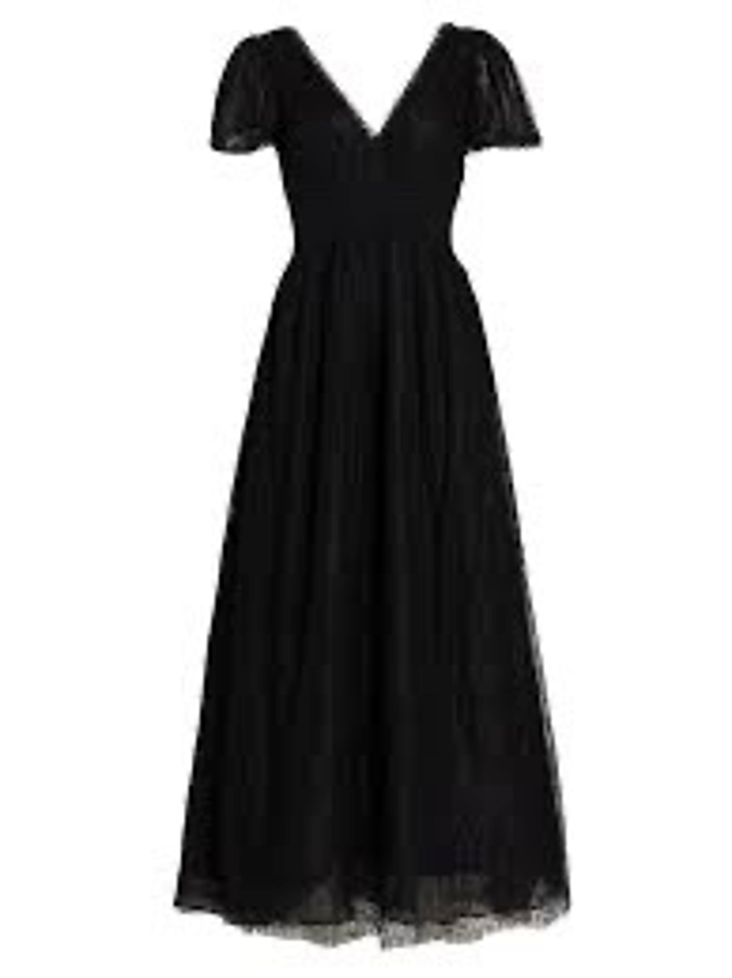 Alice + Olivia's Charlsie Black Smocked Waist Maxi Dress, Women’s size small.