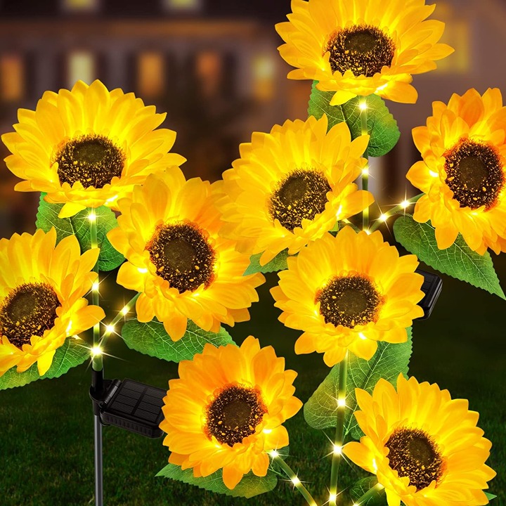 Upgraded 3 Pack Solar Garden Lights, Solar Outdoor Lights Garden Decor