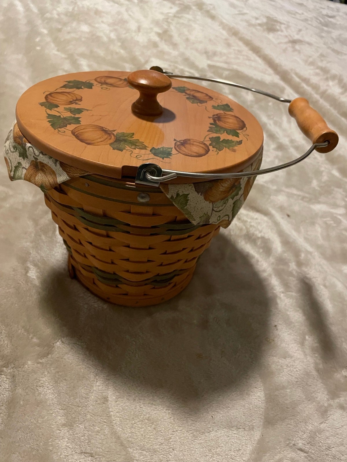 2002 Longaberger Autumn Pail Basket (Sage)