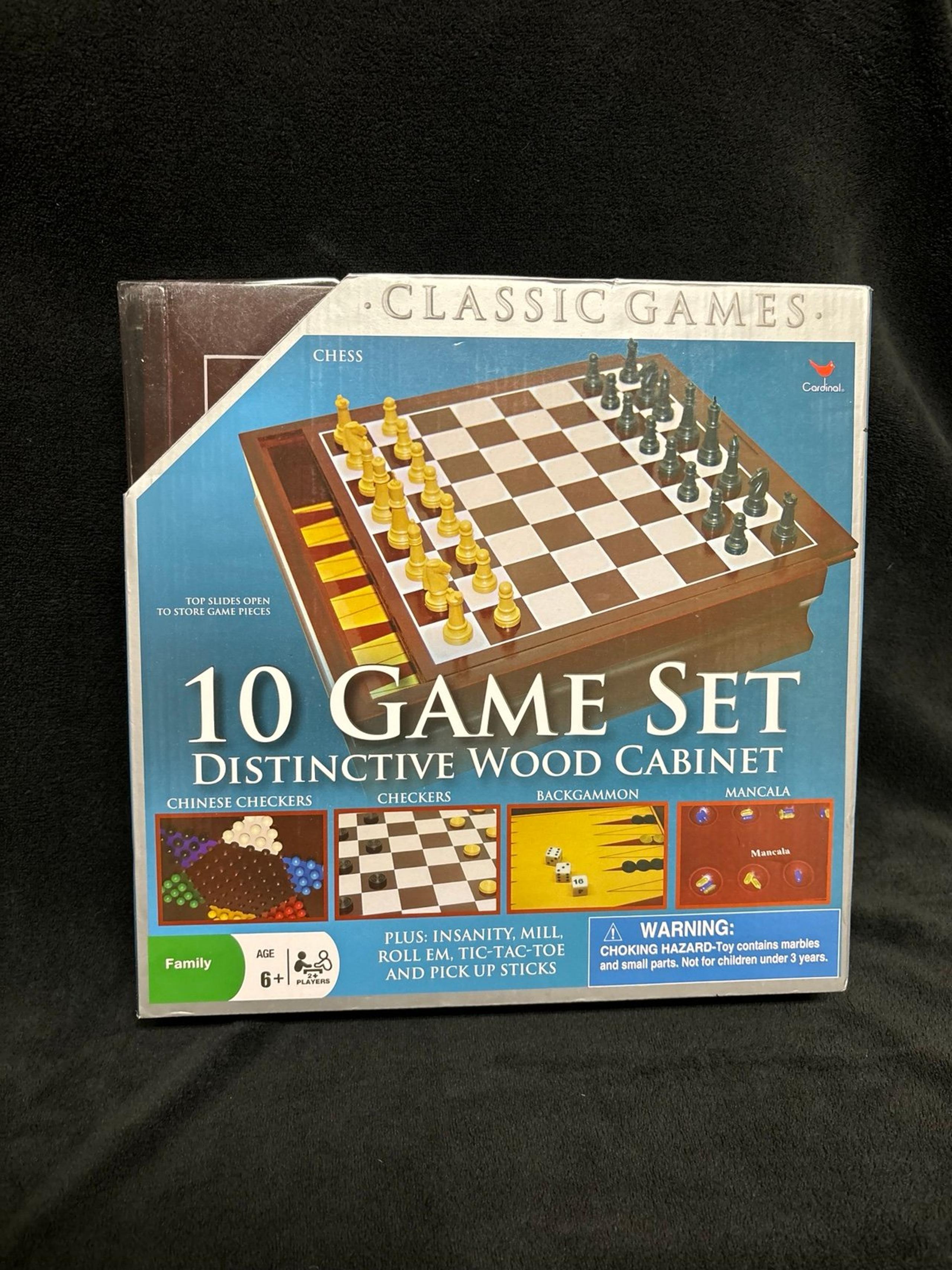 10 in 1 Wooden Board Game Set - New in Original Box