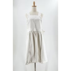 Ichi Womens Pinafore Denim Cotton Dress Free Size Oversized Lagenlook Prairie