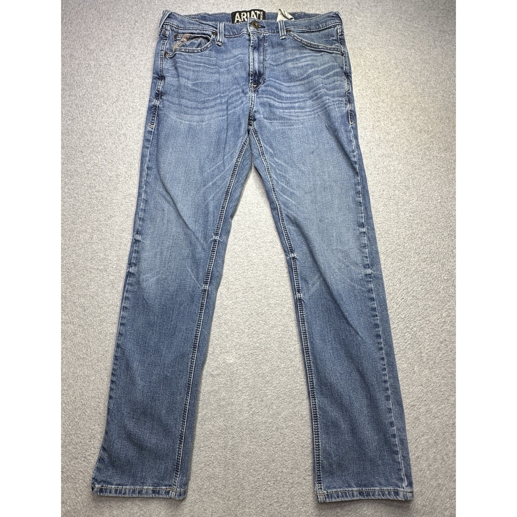 Ariat M8 Jeans 36x34 (34x30) Blue Denim Modern Slim Straight Rodeo Normcore Mens