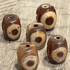Vintage Chinese handcarved carnelian agate dzi eye bead lot MA 050824bB@