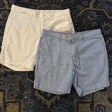 Cremieux 2 pairs of cotton shorts- light blue and white 34 waist