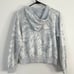 Billabong Tropical Print Cropped Hoodie Gray White Women Small Beach Surf Y2K