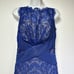 Tadashi Shoji Chantilly Lace Blue Criss Cross Pencil Sleeveless Dress Size 6