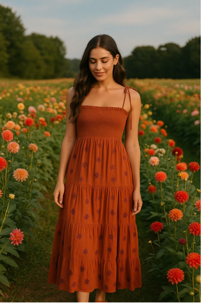 Dahlia Dress Summer Spring Boho Downtown Streetwear Spaghetti Strap Cottagecore