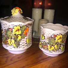 Vintage Lefton autumn canisters