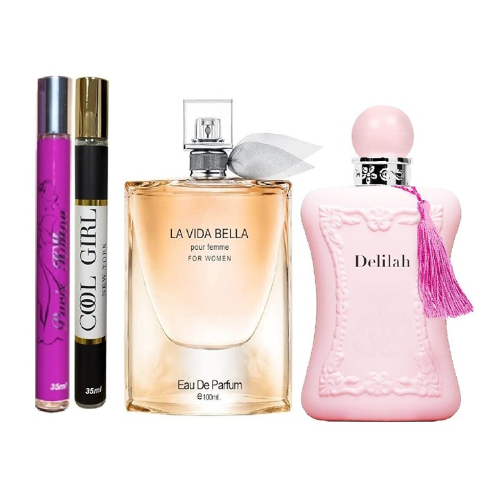 4 Of Pack La Vida Bella + Delilah For Women EDP 3.4oz + Faris Hilton + Cool girl