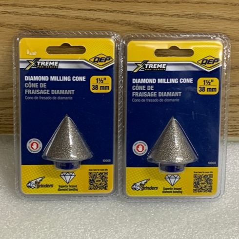 LOT OF 2 QEP Xtreme Performance 1-1/2 38 mm Diamond Milling Cone For Grinder...